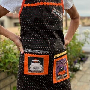Halloween Themed Black and Orange Apron